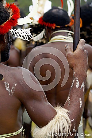 Dani people during tribe festival in wamena Editorial Stock Photo