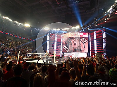 Daniel Bryan enters arena for match as crowd goes crazy with 'Y Editorial Stock Photo