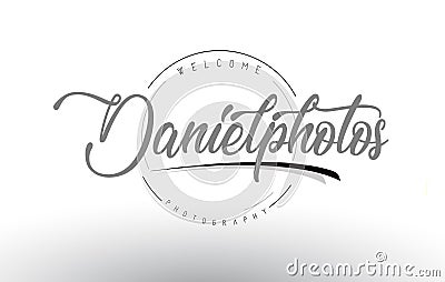 Daniel Personal Photography Logo Design with Photographer Name. Vector Illustration