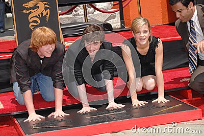 Daniel Radcliffe, Emma Watson, Rupert Grint Editorial Stock Photo