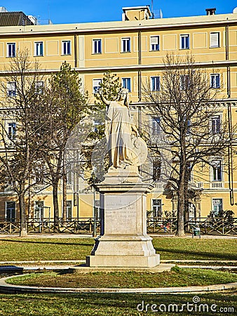 Daniele Manin monument in the Cavour Gardens. Turin, Piedmont, Italy Stock Photo