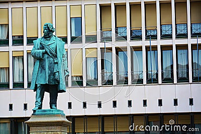 Daniele Manin statue and architectural building, in Venice, Europe Stock Photo