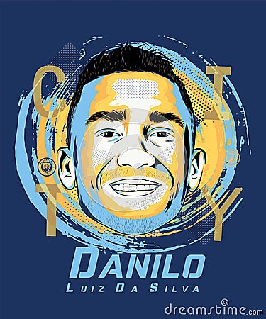 Digital art of Danilo - Brazilian footballer. Vector Illustration