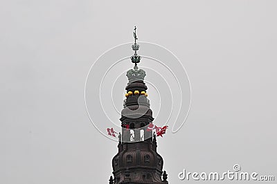 Danish falg host on danish parliamnt christianborg on ascension day Editorial Stock Photo