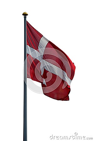 Danish flag isolated on white Stock Photo