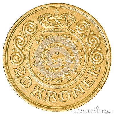 20 danish krone coin Stock Photo