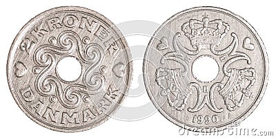 2 danish krone coin Stock Photo