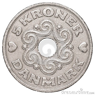 5 danish krone coin Stock Photo