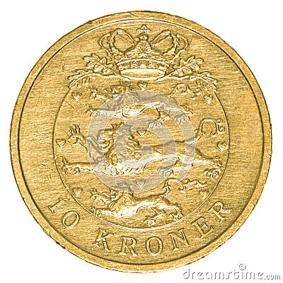 10 danish krone coin Stock Photo