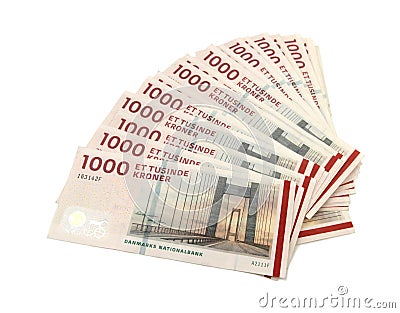 Danish krone ( 10x1000 DKK ) Stock Photo