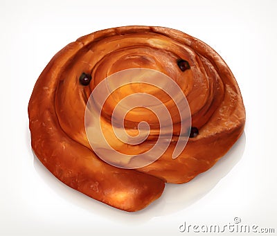 Danish pastry, bakery icon Vector Illustration