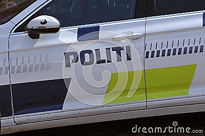 DANISH POLICE AUTO IN COPENHAGEN DENMARK Editorial Stock Photo