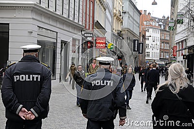 DANISH POLICE DANSK POLITI Editorial Stock Photo