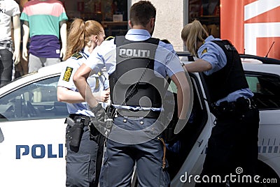 Danish police officers made arrest Editorial Stock Photo