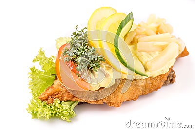 Danish specialties and national dishes, high-quality open sandwich Stock Photo