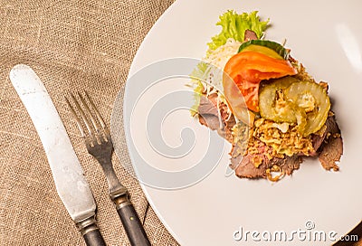 Danish specialties and national dishes, high-quality open sandwich Stock Photo