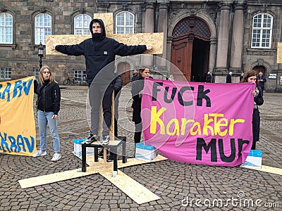 DANISH STUDENT PROTEST AGAINST COLLGE REFORM Editorial Stock Photo