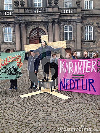 DANISH STUDENT PROTEST AGAINST COLLGE REFORM Editorial Stock Photo