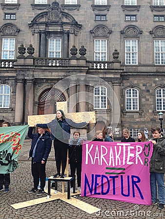 DANISH STUDENT PROTEST AGAINST COLLGE REFORM Editorial Stock Photo