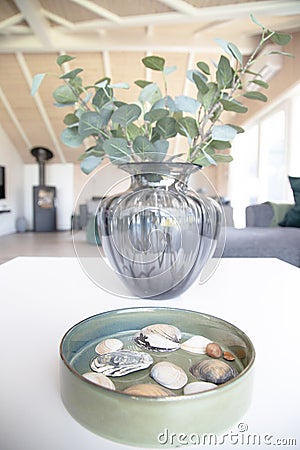 The Danish summer house interior Stock Photo