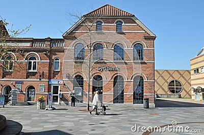 Danish Sydbank branch in Horsholm in southen city Denmark Editorial Stock Photo