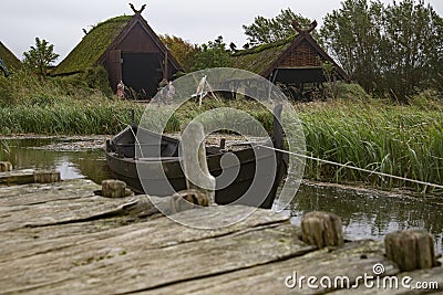 The Danish Viking village Editorial Stock Photo