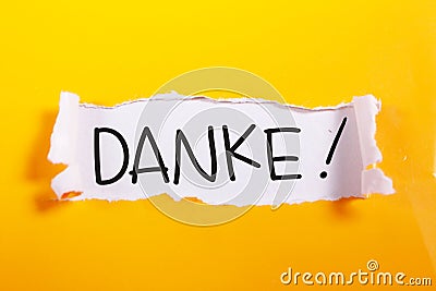 Danke, Motivational Words Quotes Concept Stock Photo