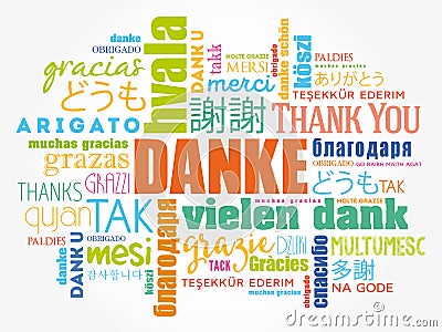 Danke Thank You in German Stock Photo