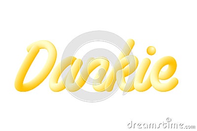 Dankie typography text, means thank you. Vector Illustration