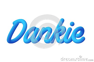 Dankie typography text, means thank you. Vector Illustration