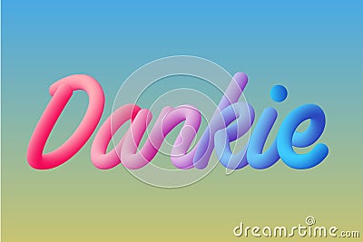 Dankie typography text, means thank you. Vector Illustration