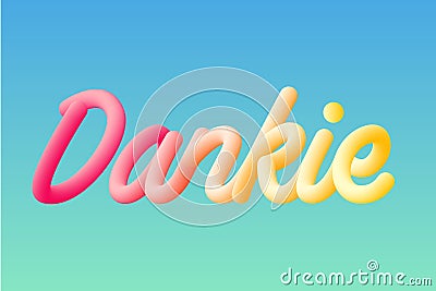 Dankie typography text, means thank you. Vector Illustration