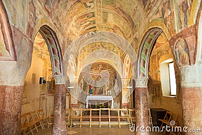 Danse Macabre fresco, Hrastovlje, Slovenia. Stock Photo