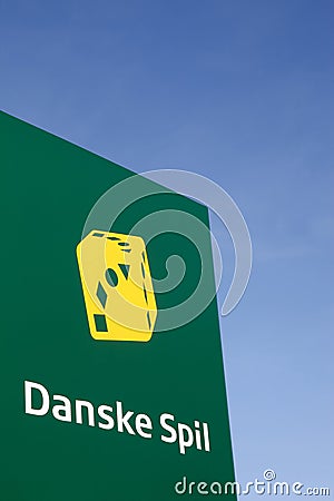 Danske spil logo on a panel Editorial Stock Photo