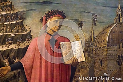 Dante alighieri fresco Stock Photo