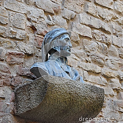 Dante Alighieri statue in Florence Stock Photo