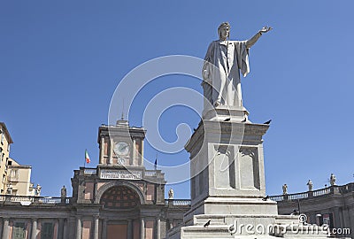 Dante monument on Piazza square Dante Alighieri in Naples, Italy Editorial Stock Photo