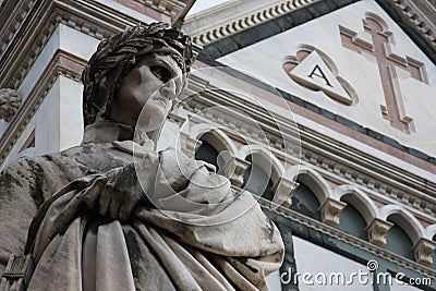 Dante sculpture in Florence Stock Photo