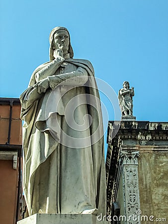 Dante sculpture in Verona Stock Photo