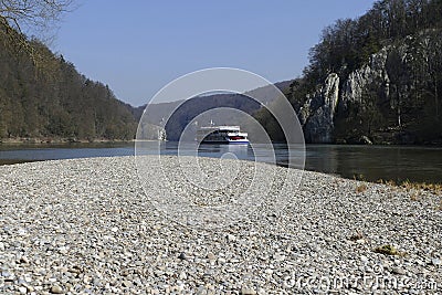 Danube breakthrough at Monastery Weltenburg in Kehlheim, Bavaria, Germany Editorial Stock Photo