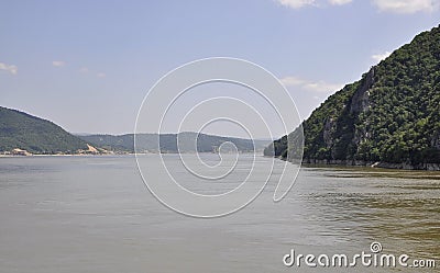 Danube at Cazane Gorge in Romania Stock Photo