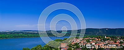 The Danube curve panorama Stock Photo