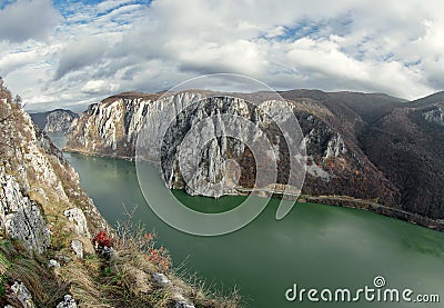 Danube Gorge - landmark attraction in Romania. Danube river Stock Photo