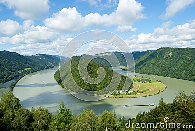 Danube meander Schloegener Schlinge in Austria Stock Photo