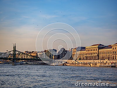 The Danube River in Hungary is the longest river in the European Union Stock Photo