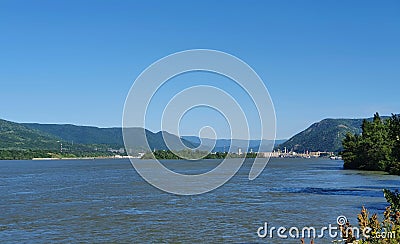Danube river landscape at Drobeta-Turnu Severin Stock Photo
