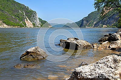 Danube riverbank landscape Stock Photo