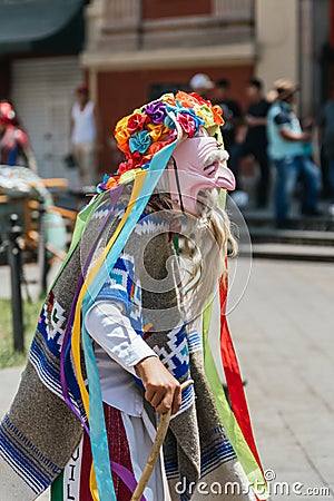 Danza de los viejitos, traditional Mexican dance originating from the state of Michoacan Editorial Stock Photo