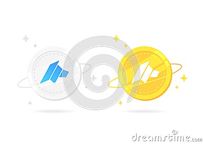 DAO Maker DAO coin flat icon isolated on white background Vector Illustration