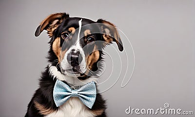 Dapper dog elegance: Canine charm in a stylish bow tie Stock Photo